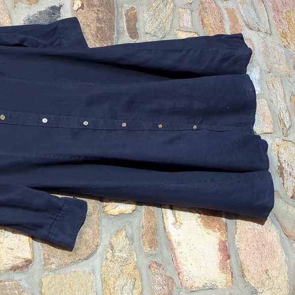 Lauren Ralph Lauren Dark Blue Linen Dress - Picture 3 of 13